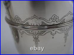 Puiforcat Rare Paire Timbales Gravees 590 Grs Argent Massif Poincon Minerve