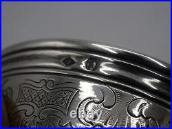 Puiforcat Rare Paire Timbales Gravees 590 Grs Argent Massif Poincon Minerve