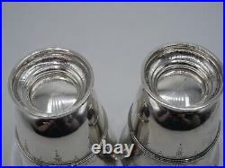 Puiforcat Rare Paire Timbales Gravees 590 Grs Argent Massif Poincon Minerve