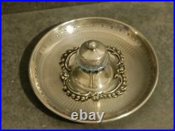 RARE ENCRIER DE BUREAU EN ARGENT MASSIF et Cristal POINCON MINERVE