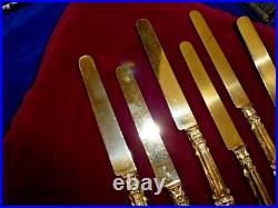 Rare 6 couteaux à dessert, tout vermeil, poincon minerve 800, style L XV, N°1