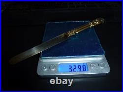 Rare 6 couteaux à dessert, tout vermeil, poincon minerve 800, style L XV, N°1