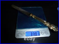 Rare 6 couteaux à dessert, tout vermeil, poincon minerve 800, style L XV, N°1