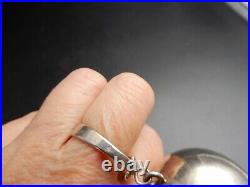 Rare Bague Argent design des années 1980 poinçon de maitre énorme sphère