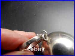 Rare Bague Argent design des années 1980 poinçon de maitre énorme sphère
