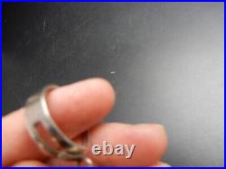Rare Bague Argent design des années 1980 poinçon de maitre énorme sphère