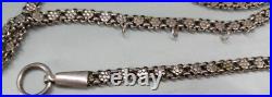 Rare Châtelaine en argent MASSIF longueur 92 cm poids 73 grammes poinçons
