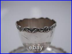 Rare Coquetier Sur Plateau En Argent Massif Poincon Minerve 1 Er Titre