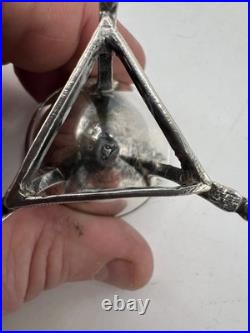 Rare Coquetier Tripode En Argent Massif Poincon Coq Lyon 1809