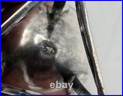 Rare Coquetier Tripode En Argent Massif Poincon Coq Lyon 1809