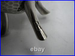 Rare Coquetier Tripode En Argent Massif Poincon Minerve Initiales R. L