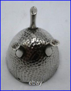 Rare Coquetier Tripode En Argent Massif Poincon Minerve Initiales R. L