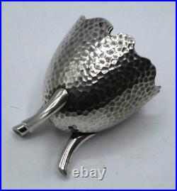 Rare Coquetier Tripode En Argent Massif Poincon Minerve Initiales R. L