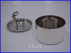 Rare Coupe Ou Boite Couverte En Argent Massif Poincon Minerve Prise Cerf