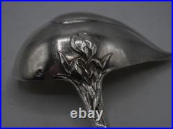 Rare Cuillere A Sauce En Argent Massif Poincon Minerve Art Nouveau
