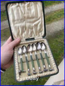 Rare Cuillère Poinçons Argent Massif Anglais Jade Nouvelle-zélande Kiwi Antique