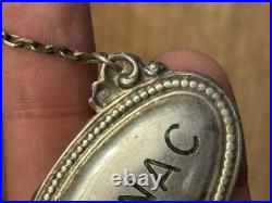 Rare Étiquette De Bouteille De Cognac En Argent Massif Poinçon Minerve Vers 1900 Rare Étiquette De Bouteille De Cognac En Argent Massif Poinçon Minerve Vers 1900