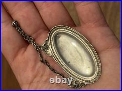 Rare Étiquette De Bouteille De Cognac En Argent Massif Poinçon Minerve Vers 1900 Rare Étiquette De Bouteille De Cognac En Argent Massif Poinçon Minerve Vers 1900