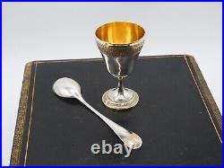 Rare Necessaire De Bapteme 5 Pieces En Argent Massif Et Vermeil Poincon Minerve