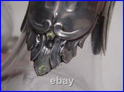 Rare Paire Aiguieres En Argent Massif Poincon Minerve 1 Er Titre Verre Louis XV