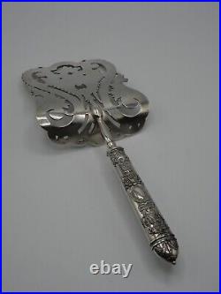 Rare Pelle A Asperges En Argent Massif Poincon Minerve 1 Er Titre Mascaron