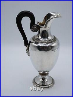 Rare Pichet En Argent Massif Poincon Coq Paris 1809 Palmettes Mascaron