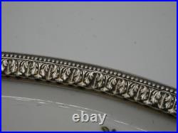 Rare Plat De Presentation En Argent Massif Poincon Minerve Et Porcelaine