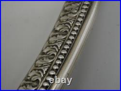 Rare Plat De Presentation En Argent Massif Poincon Minerve Et Porcelaine