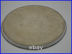 Rare Plat De Presentation En Argent Massif Poincon Minerve Et Porcelaine