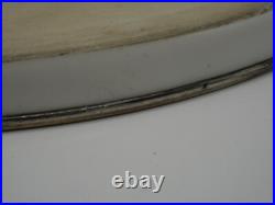 Rare Plat De Presentation En Argent Massif Poincon Minerve Et Porcelaine