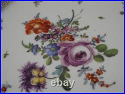 Rare Plat De Presentation En Argent Massif Poincon Minerve Et Porcelaine