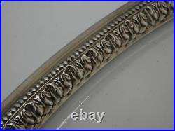 Rare Plat De Presentation En Argent Massif Poincon Minerve Et Porcelaine