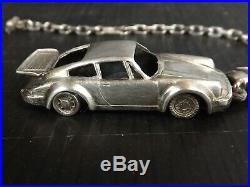 Rare Porte Clé, Clef Vintage en Argent Massif, poinçon Minerve. Porsche 911