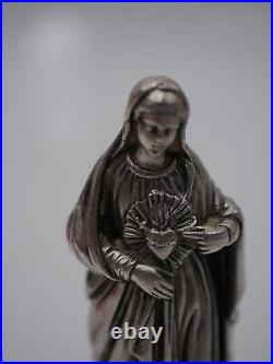 Rare Statuette De La Sainte Vierge En Argent Massif Poincon Minerve 1 Er Titre