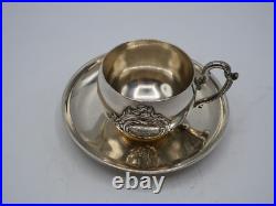 Rare Tasse A Moka En Argent Massif Poincon Minerve 1 Er Titre