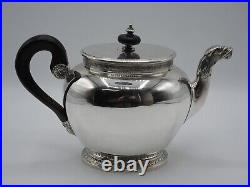 Rare Theiere En Argent Massif Poincon Minerve 1 Er Titre Decor Mascaron