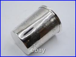 Rare Timbale 130 Grs Argent Massif Poincon Minerve Napoleon 3 Couronne Imperiale
