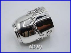 Rare Timbale Argent Massif Poincon Minerve Aucune Initiale Decor Louis XVI