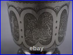 Rare Timbale Tulipe Gravee En Argent Massif Poincon 1 Er Coq Paris 1798