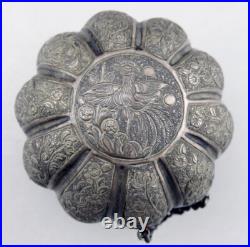 Rare boite à opium en argent massif poinçon chinois chine époque Qing 19eme