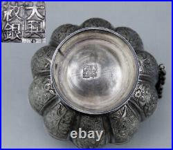 Rare boite à opium en argent massif poinçon chinois chine époque Qing 19eme