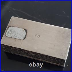 Rare boite argent massif poinçon étoile Espagne p/ pilules, pour timbres 36,4 gr