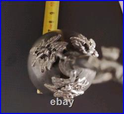 Rare flacon à eau de rose égyptien Gulabdan en argent massif 900 poinçon Caire