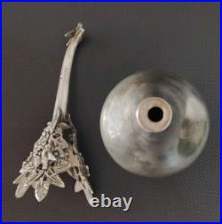 Rare flacon à eau de rose égyptien Gulabdan en argent massif 900 poinçon Caire