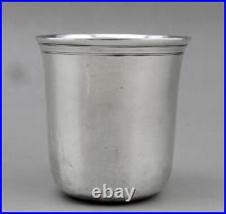 Rare timbale argent massif POINCON 1 ER COQ 1798-1809 gravé M? Françoise Dupont