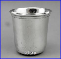 Rare timbale argent massif POINCON 1 ER COQ 1798-1809 gravé M? Françoise Dupont