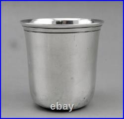 Rare timbale argent massif POINCON 1 ER COQ 1798-1809 gravé M? Françoise Dupont