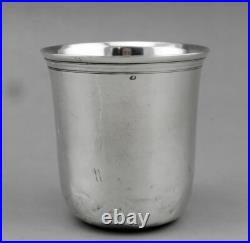 Rare timbale argent massif POINCON 1 ER COQ 1798-1809 gravé M? Françoise Dupont