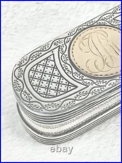 Rarissime Tabatière Ancienne Ciselée Poinçon Coq Argent Massif Et Or 18k Rarissime Tabatière Ancienne Ciselée Poinçon Coq Argent Massif Et Or 18k