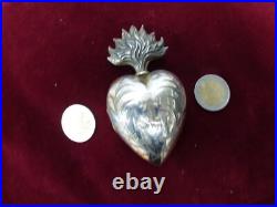 Reliquaire marial argent massif, poincon hure, intérieur vermeil, H 95mm, P22g